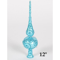 12 in. Glitter Topper Finial, Aqua