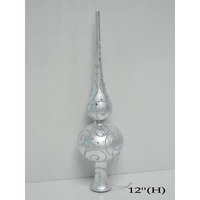 12 in. Glitter Finial Topper, Silver