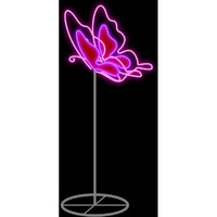 2 ft. LED Butterfly, Purple & Pink