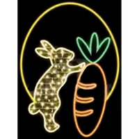 2 ft. Easter Bunny with Carrot & Egg Window Display
