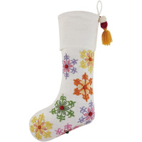 11 x 20 in. Snowflakes Embroidered Stocking