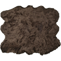 Home Decor Gordon Faux Sheepskin Sexto Rug | 1-Piece | Chocolate | 5'x6'