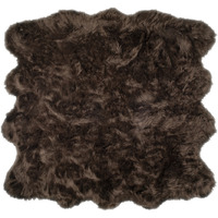 Home Decor Gordon Faux Sheepskin Octo Rug | 1-Piece | Chocolate | 6'x6'