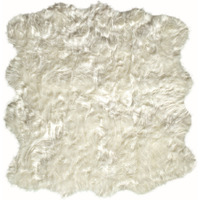 Home Decor Gordon Faux Sheepskin Octo Rug | 1-Piece | Off-white | 6'x6'