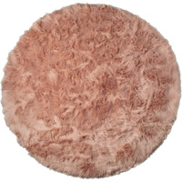 Home Decor Arlington Faux Sheepskin Circular Rug | 1-Piece | Dusty rose | 6'