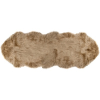 Home Decor Gordon Faux Sheepskin Double Rug | 1-Piece | Tan | 2'x6'
