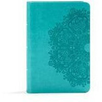 B & H Publishing  KJV Large Print Compact Reference Bible, Teal Leather Touch