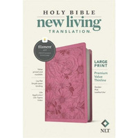 Tyndale House Publishers  NLT Large Print Premium Value Thinline Bible & Filament Enabled-Garden, Pink