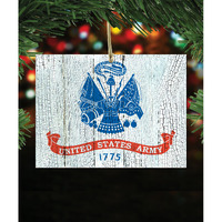 Designocracy 99998AM-O USA Army Wooden Ornament Set of 2