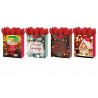 IG Design Group Americas  Christmas Contemporary Theme Papercraft Gift Bag, Satin Handle - Large