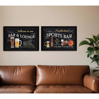 Set Of Two Sports Bar Black Framed Print Wall Art