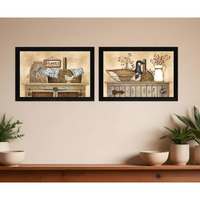 Set Of Two Rustic Still Life Black Framed Print Wall Art