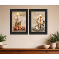 Set Of Two Light a Candle Black Framed Print Wall Art