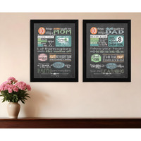 Set Of Two Reminders from Mom and Dad Black Framed Print Wall Art