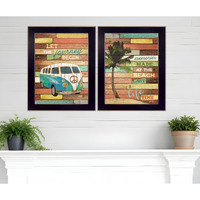 Set Of Two Journey Black Framed Print Wall Art