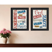 Set Of Two American 1 Black Framed Print Wall Art