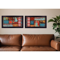 Set Of Two Liberty and Freedom Black Framed Print Wall Art