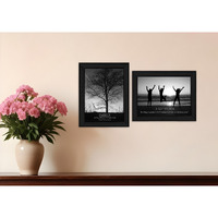 Set Of Two Passion and Teamwork Black Framed Print Wall Art