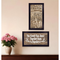 Set Of Two Hunting Season Black Framed Print Wall Art