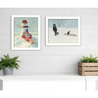 Set Of Two Snow Memories White Framed Print Wall Art