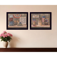 Set Of Two Sweet Land of Liberty 1 Black Framed Print Wall Art