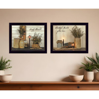 Set Of Two Blessed Gathering Black Framed Print Wall Art