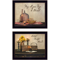 Set Of Two Twice Blessed Black Framed Print Wall Art