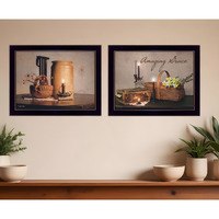 Set Of Two Amazing Grace Americana Black Framed Print Wall Art