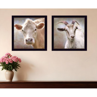Set Of Two Up Close on the Farm Black Framed Print Wall Art