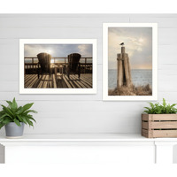 Set Of Two By The Sea 2 White Framed Print Wall Art