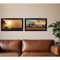 Set Of Two Light of a New Day 1 Black Framed Print Wall Art