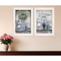 Set Of Two Where There is Love 1 White Framed Print Wall Art
