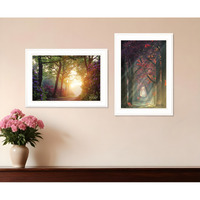 Set Of Two Path of Happiness 1 White Framed Print Wall Art