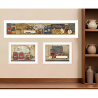 Set Of Three Country Kitchen 1 White Framed Print Kitchen Wall Art