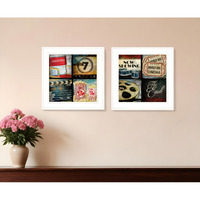 Set Of Two At The Movies 1 White Framed Print Wall Art