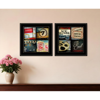 Set Of Two At The Movies Black Framed Print Wall Art