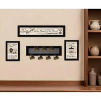 Set Of Four Kitchen Collection with Seven Peg Mug Kitchen Wall Art