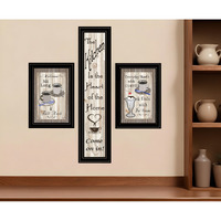 Set Of Three Come On In Black Framed Print Kitchen Wall Art