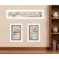 Set Of Three Kitchen Come In White Framed Print Kitchen Wall Art