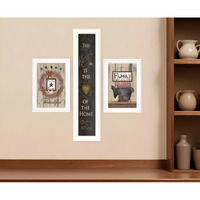Set Of Three The Primitive Kitchen White Framed Print Kitchen Wall Art