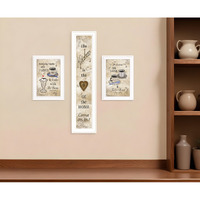 Set Of Three Love of Nature Kitchen White Framed Print Kitchen Wall Art