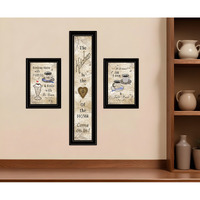 Set Of Three Love of Nature Kitchen Black Framed Print Kitchen Wall Art
