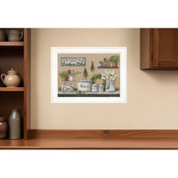 Garden Farmhouse Kitchen White Framed Print Kitchen Wall Art