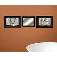 Set Of Three Hot Bath Black Framed Print Bathroom Wall Art