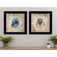 Set Of Two Wonder Years Owls Black Framed Print Wall Art