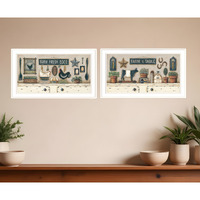 Set Of Two Farm Fresh White Framed Print Wall Art