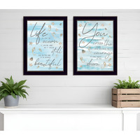 Set Of Two Life Is Black Framed Print Wall Art