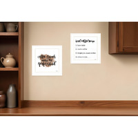 Set Of Two Coffee and Friends Recipe White Framed Print Kitchen Wall Art
