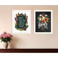 Set Of Two With Grateful Hearts White Framed Print Wall Art