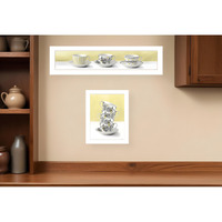 Set Of Two Teacups White Framed Print Kitchen Wall Art